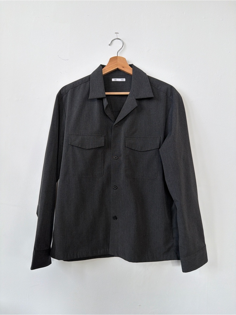 Men's Charcoal Shirt Jacket - Lightweight Button-Up